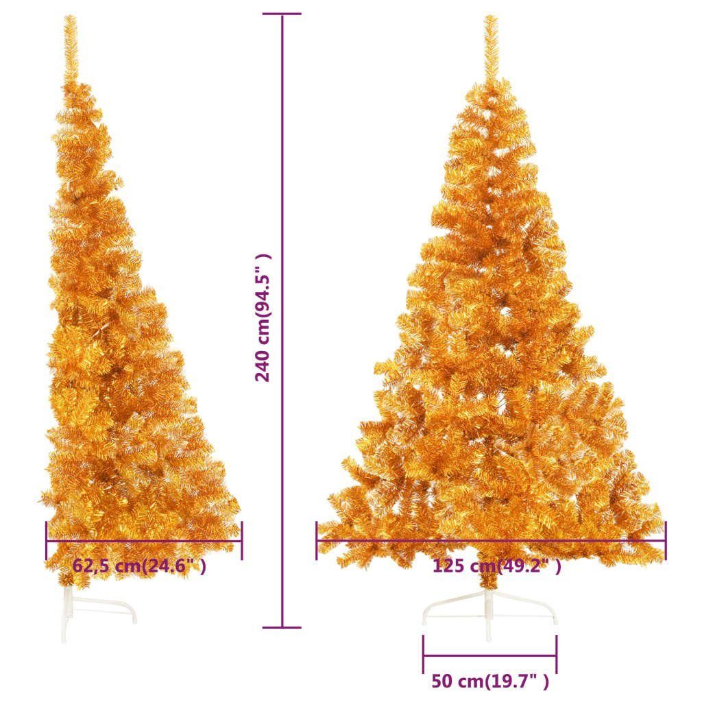 Künstlicher Ständer Weihnachtsbaum Halb-Weihnachtsbaum PET Gold furnicato 240 Künstlicher mit cm