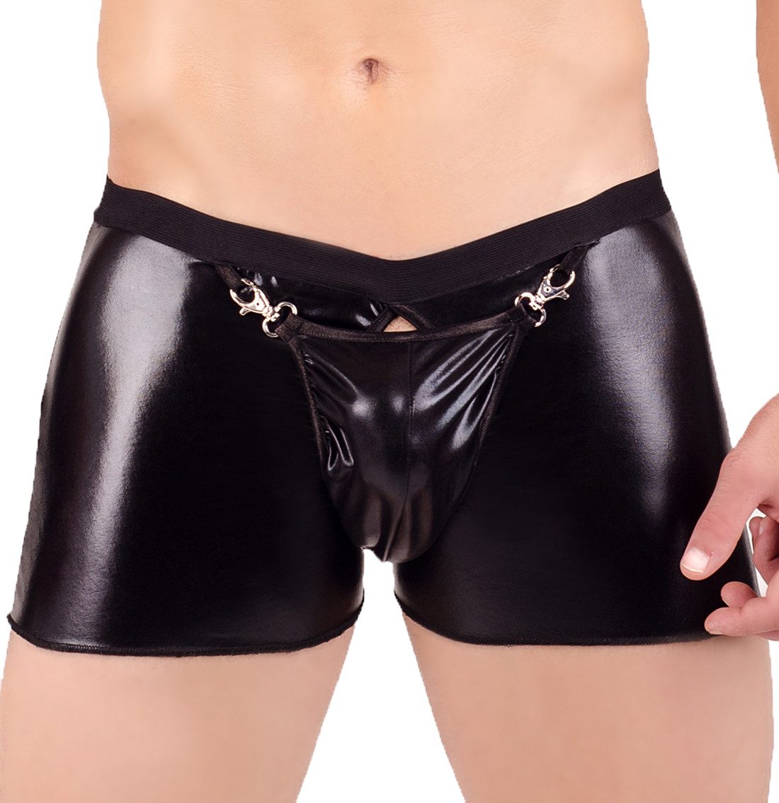 Andalea Men's Collection Boxershorts Schwarzer Herren wetlook Boxershort Mä günstig online kaufen