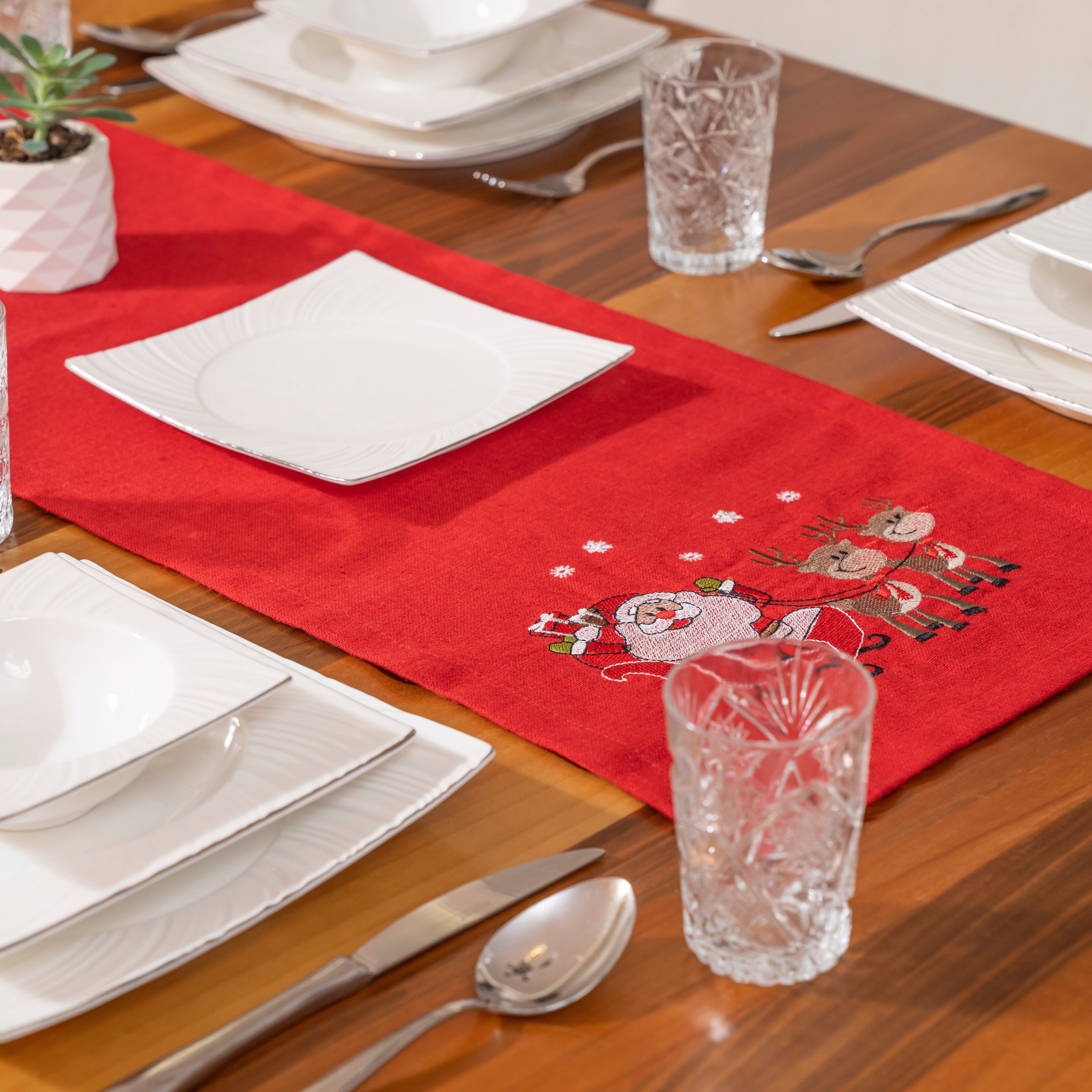 Simurq Tischläufer Leinenoptik - Lotuseffekt, Wasserabweisende & Abwaschbar günstig online kaufen