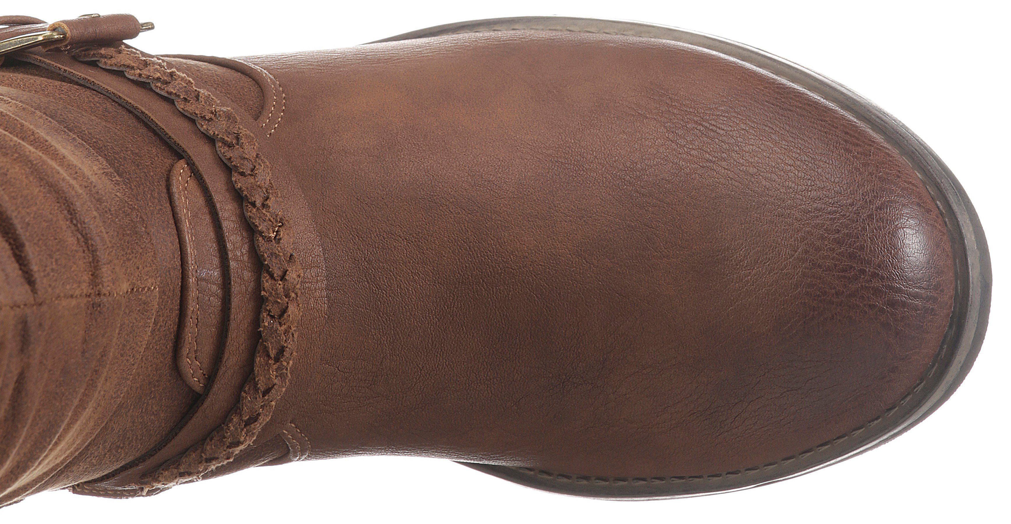 Rieker Stiefel Boots, Winterboots, Blockabsatz mit gerafftem slouchy-Schaft