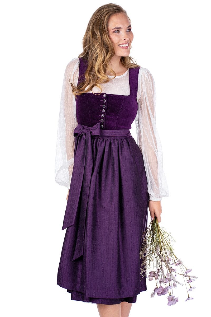 MarJo Dirndl Samt Dirndl 2tlg. - NUSSDORF - brombeer