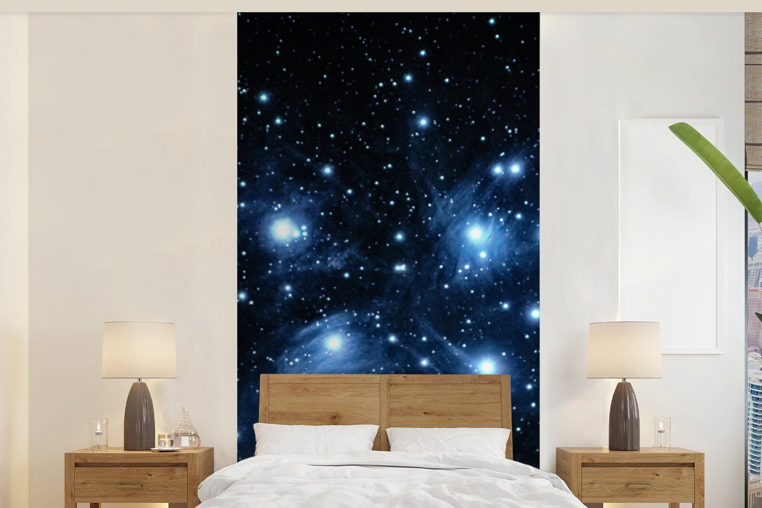 - (2 bedruckt, Wohnzimmer Mädchen Fototapete - Jungen - - Universum für St), Planeten Vliestapete Schlafzimmer Matt, Küche, Sterne MuchoWow - Kinder, Fototapete