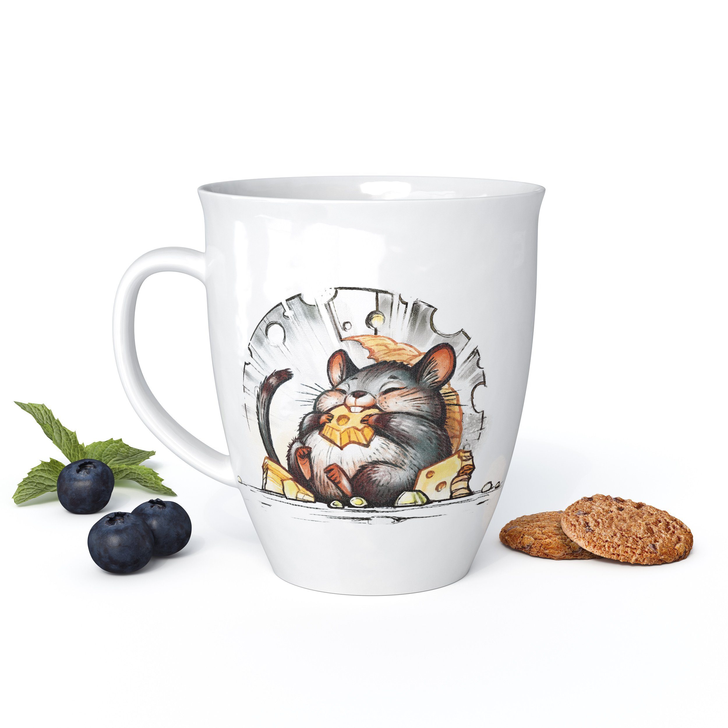 für Motiv, Vielfraß Motiv Becher Kaffee Porzellan, Tee mit L.E.R.D.93 Maus Tasse mit Kaffeebecher
