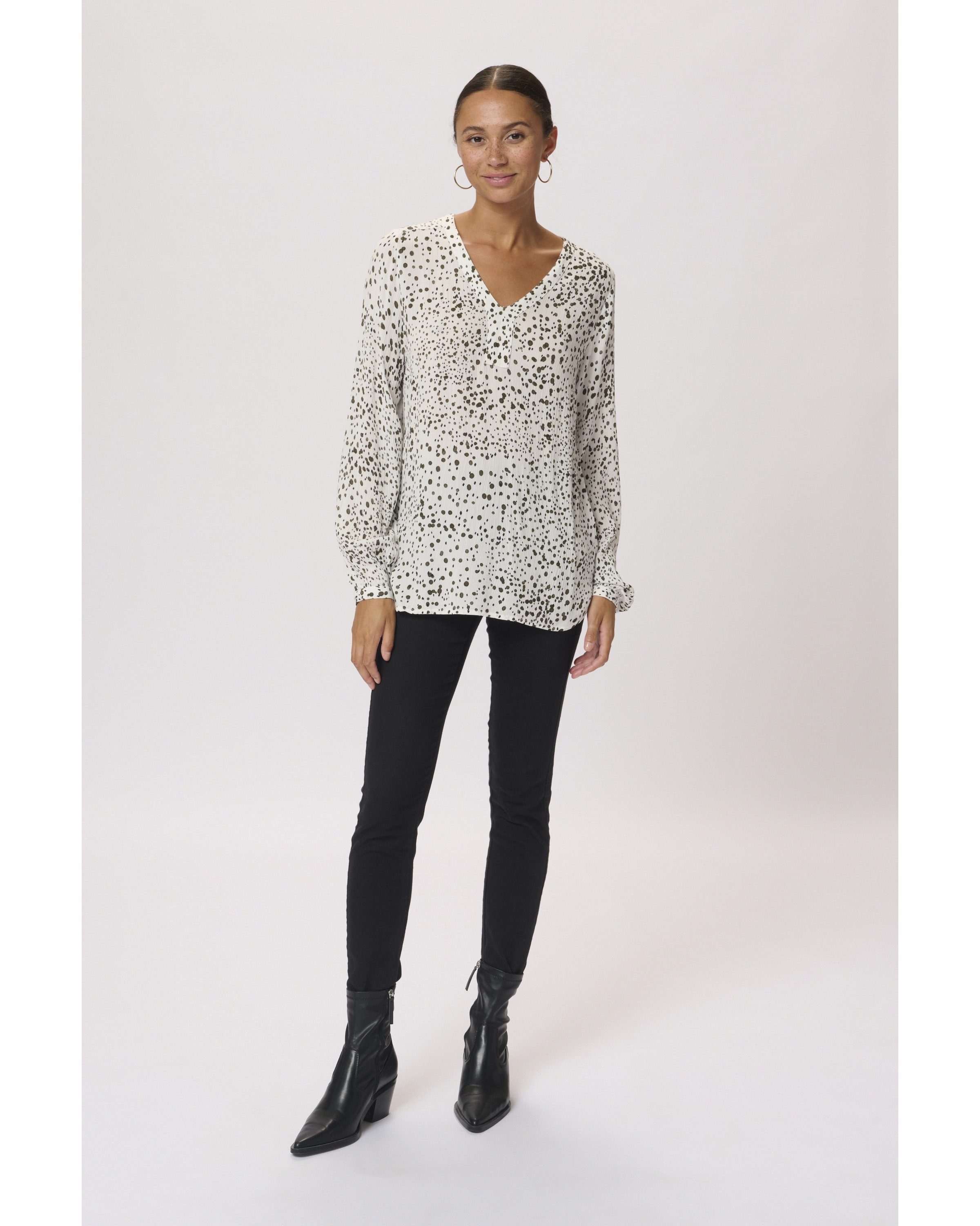 KAFFE Langarmbluse Debra (1-tlg) Drapiert/gerafft günstig online kaufen