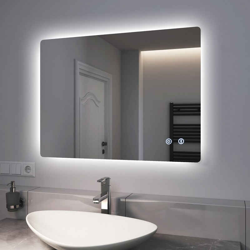 EMKE Зеркало для ванной комнаты »Badspiegel mit Beleuchtung Текстиль для ваннойspiegel Wandspiegel mit LED«