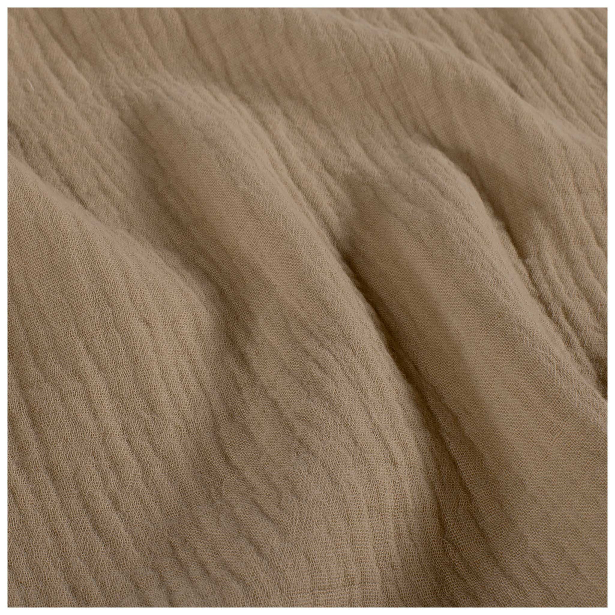 maDDma Stoff Musselin Bio Organic ab 1m Baumwollstoff Double Gauze Mulltuch, beige