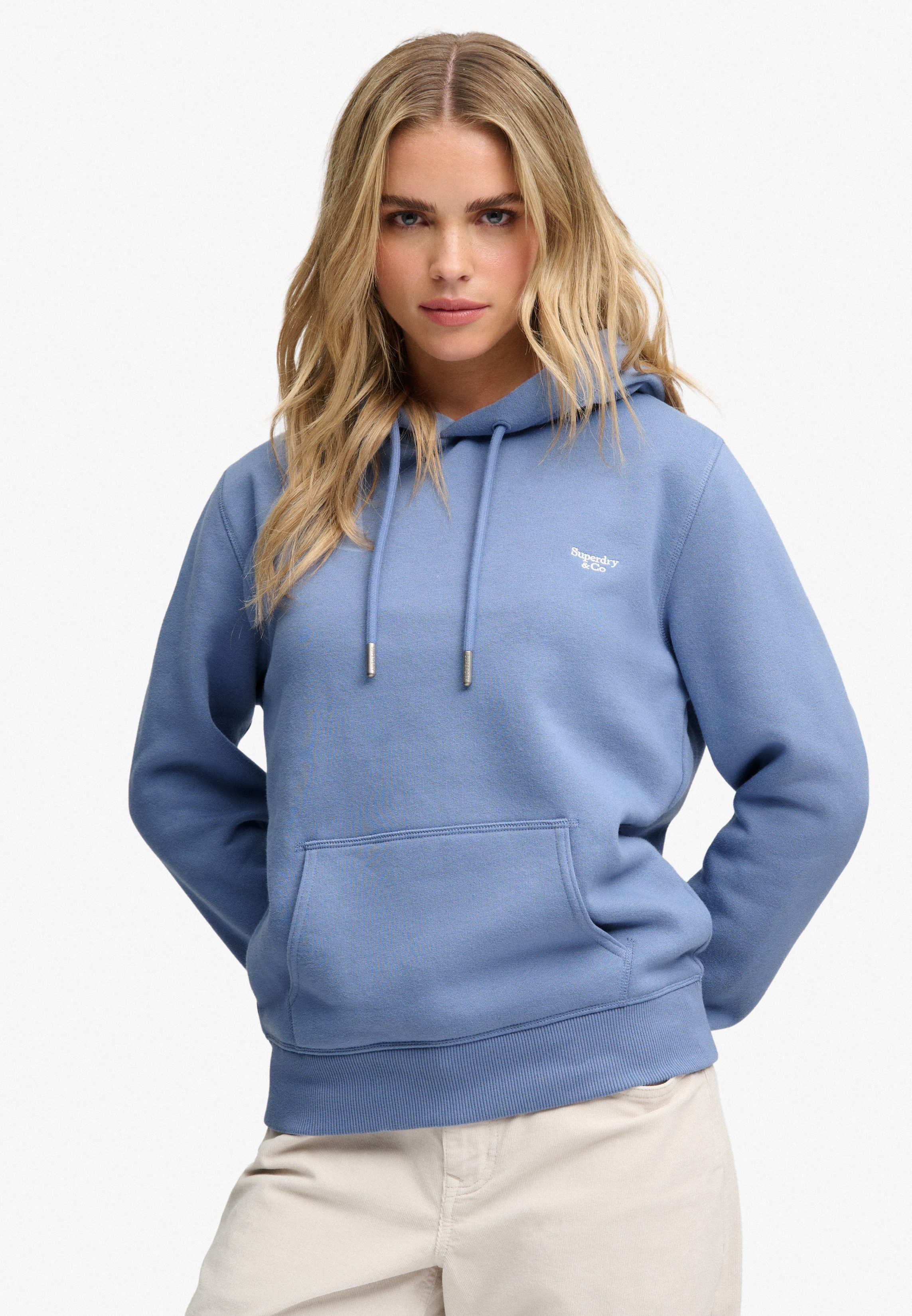 Superdry Kapuzensweatshirt SIGNATURE EMB HOOD Baumwollmischung, relaxed fit