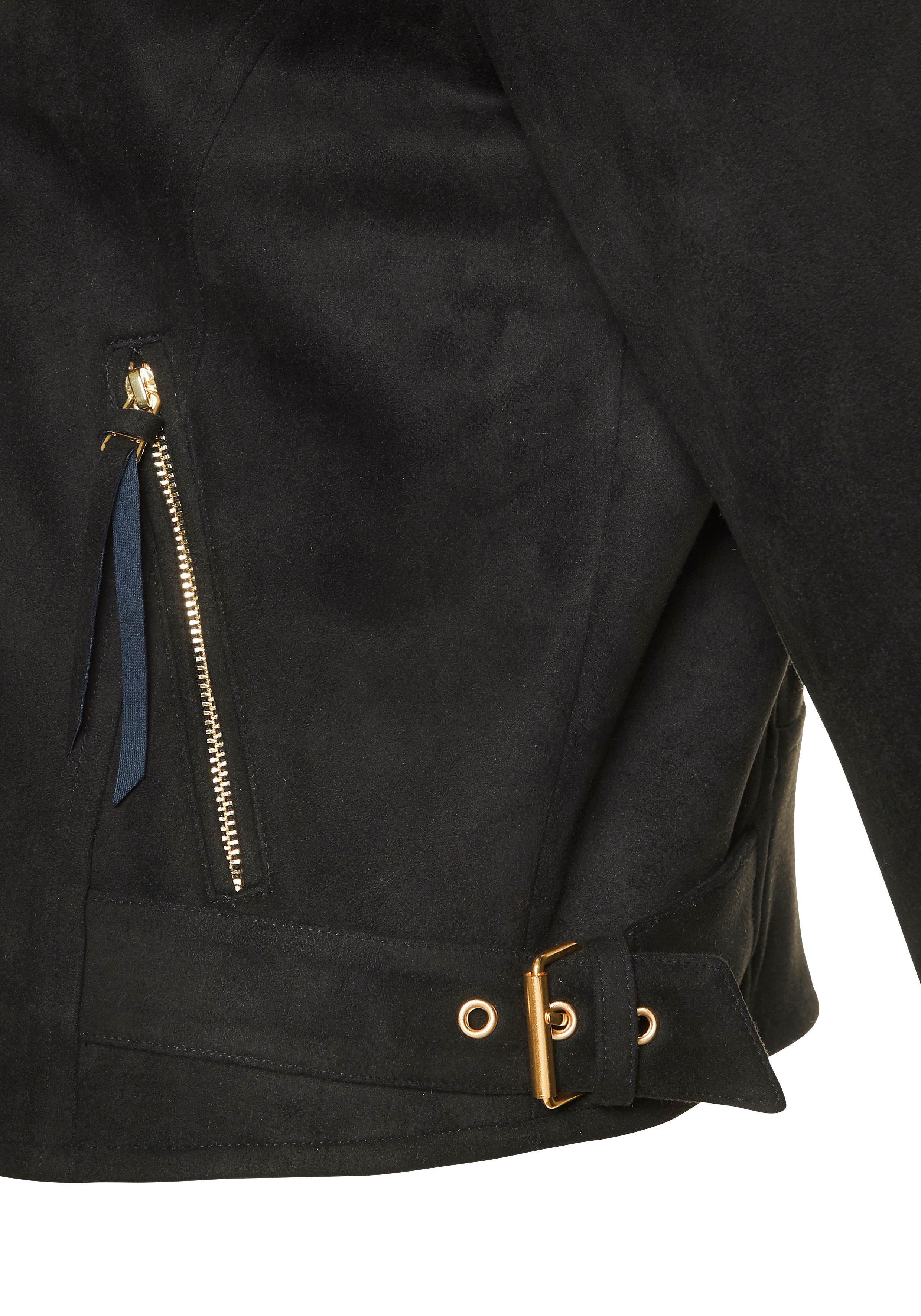 LASCANA Bikerjacke in Veloursleder-Optik modische Übergangsjacke aus Velourlederimitat, kurze Lederimitatjacke – Bild 5 von 5