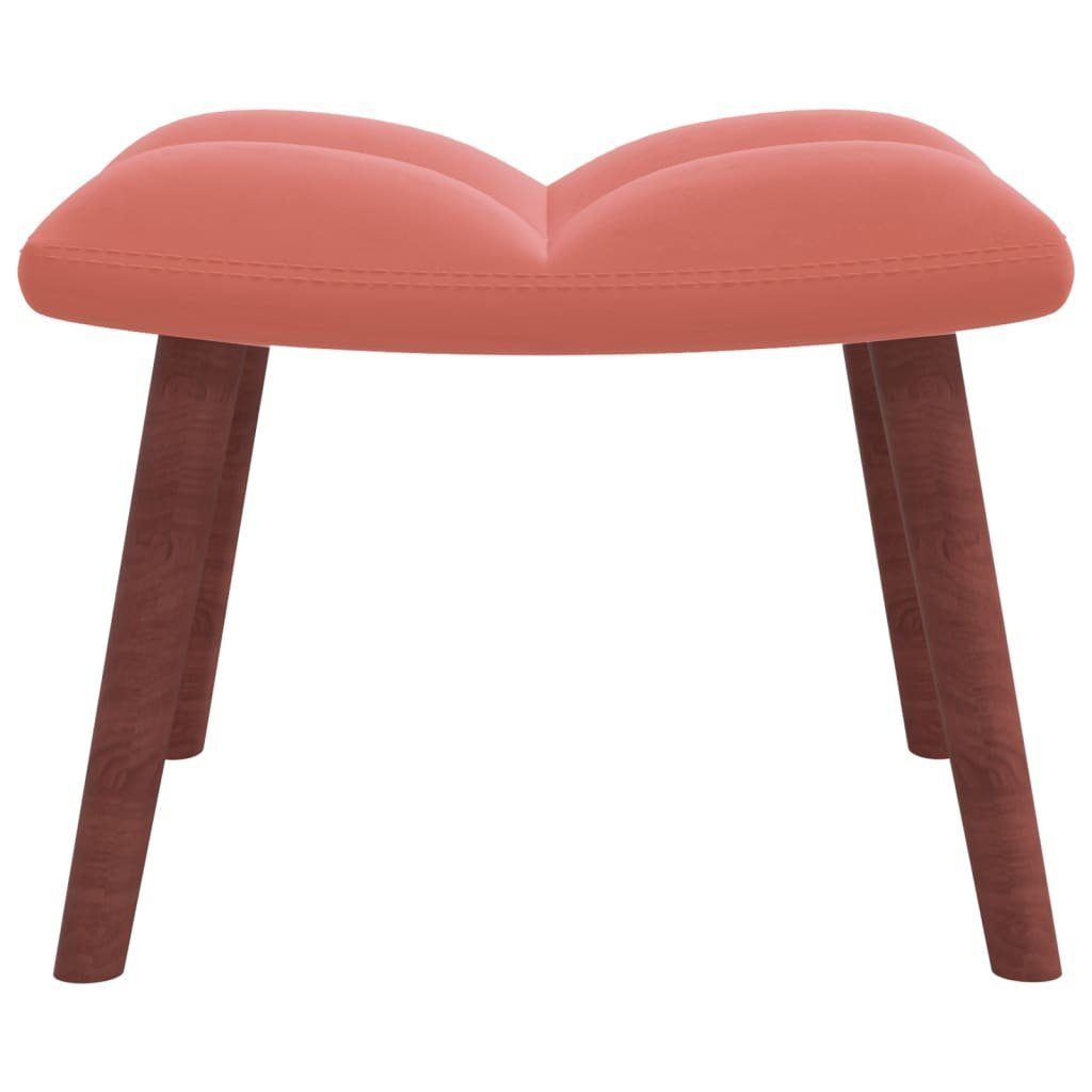 Relaxsessel furnicato Sessel Samt mit Rosa Hocker