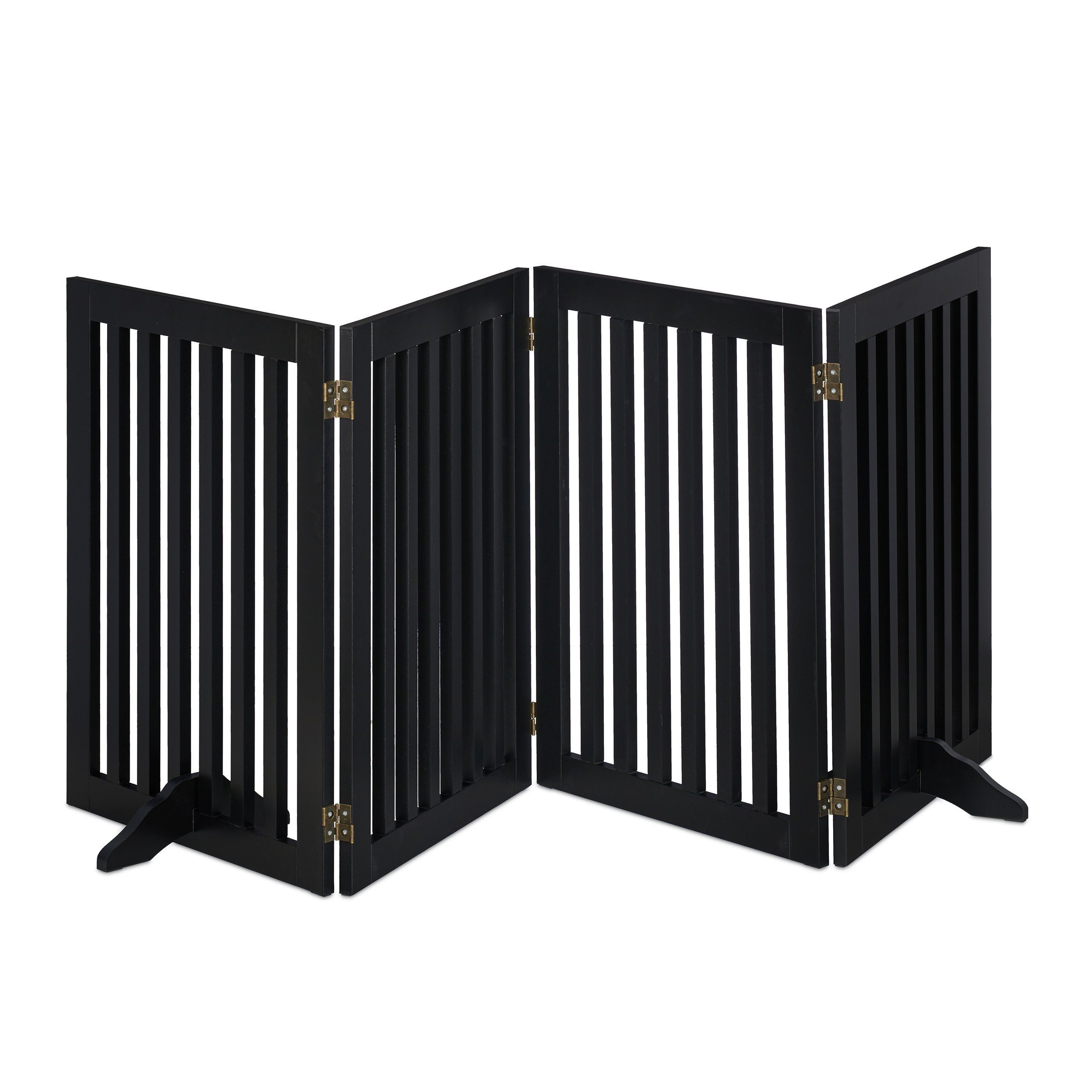 relaxdays Hundegitter Schwarzes Absperrgitter 70 cm (4 St), 4 Panel