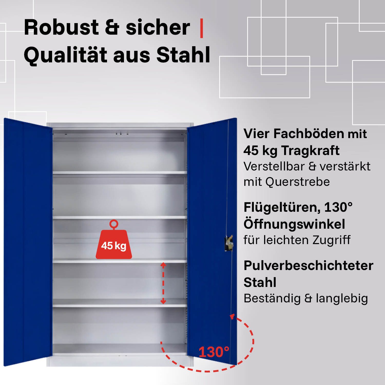 LagerZwei Aktenschrank Stahlschrank 140 x 90 x 40 cm abschließbar