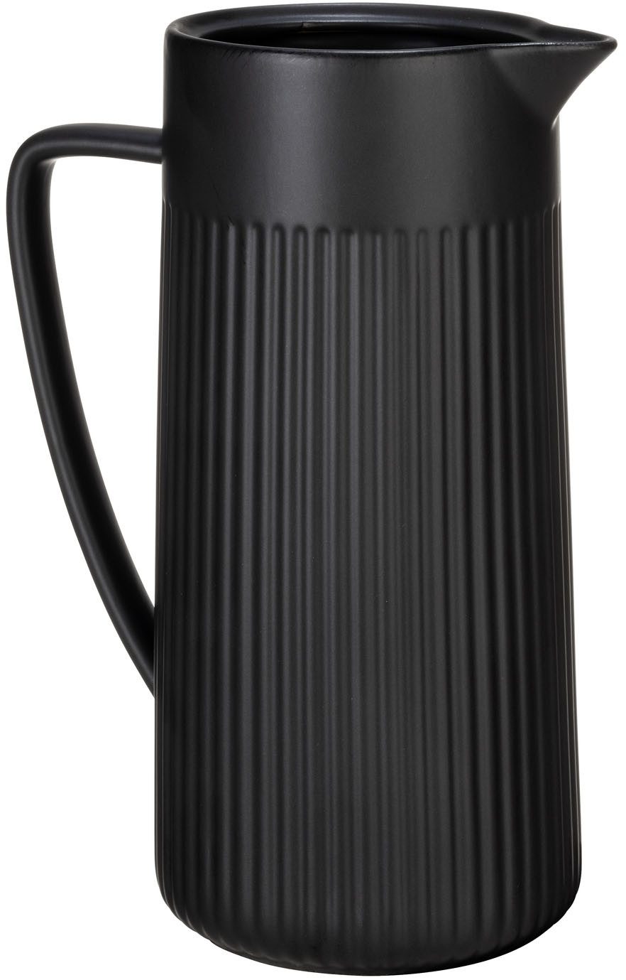 SCHÖNER WOHNEN-Kollektion Karaffe REFIA, (1-tlg), Keramik Krug, 1,25l mit eleganter Rifferlung