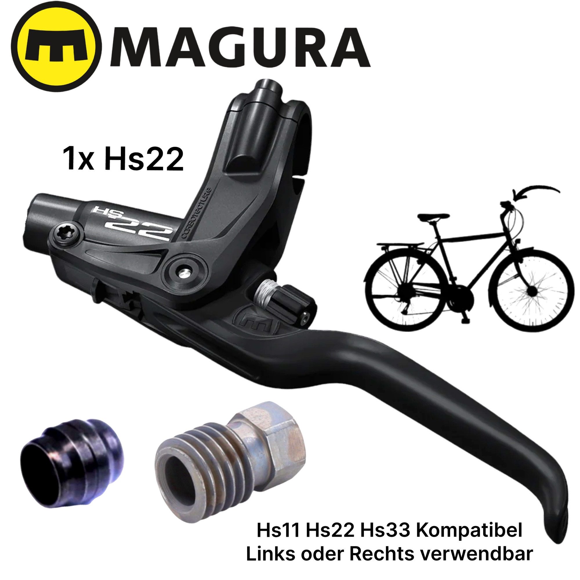 Magura Scheibenbremse Magura HS22 Hydraulische Felgenbremse Ersatz Bremsgriff Links o.Rechts
