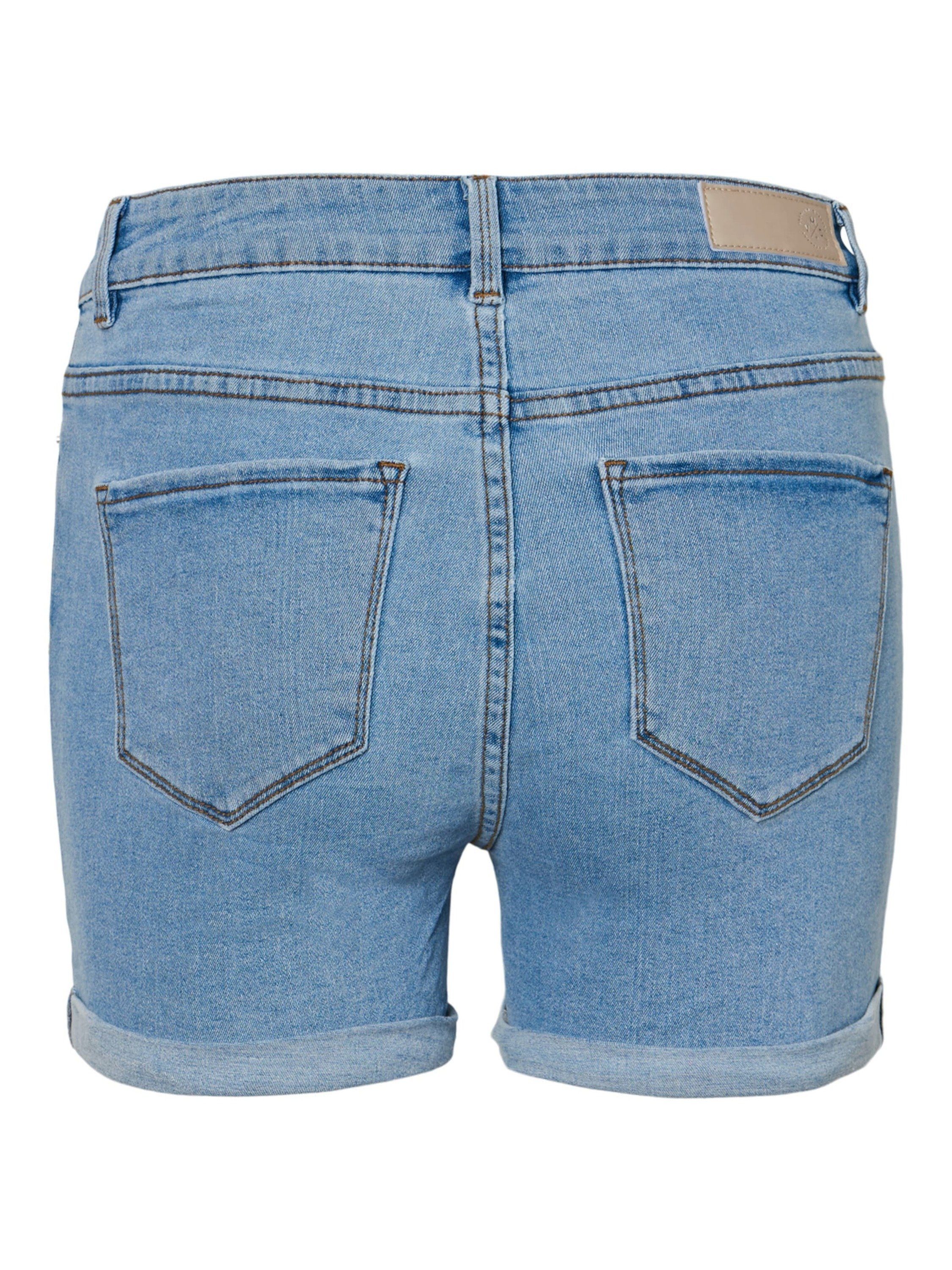 Plain/ohne Weiteres Details, Denim Hot (1-tlg) Vero Slim-fit-Jeans Moda Detail Blue Light Seven (10193079)