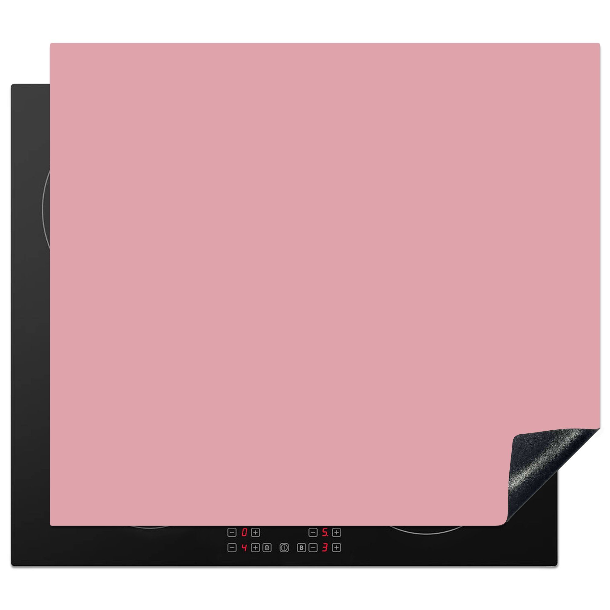 MuchoWow Herdblende-/Abdeckplatte Rosa - Farben - Innenraum - Einfarbig - Farbe, Vinyl, (1 tlg), 59x51 cm, Induktionsschutz, Induktionskochfeld, Ceranfeldabdeckung