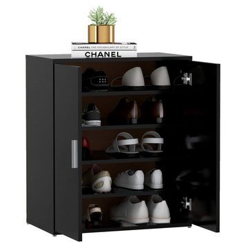 vidaXL Regal Schuhschrank Schwarz 60x35x70 cm Spanplatte