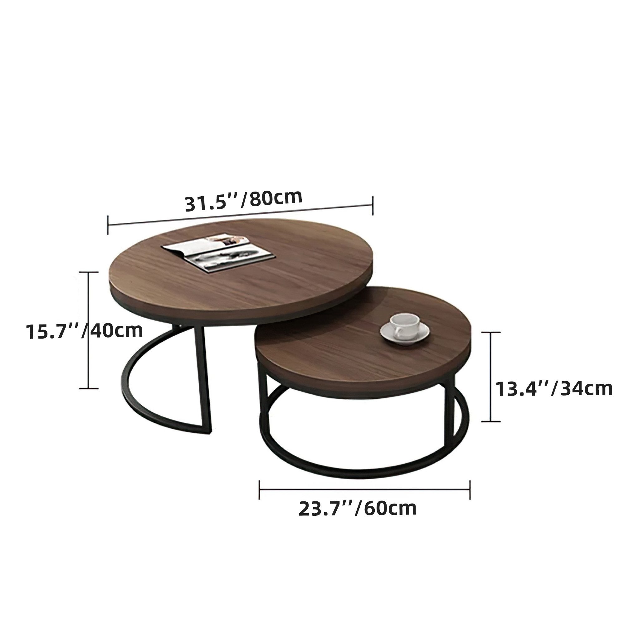 OLEY LUCK LIVE Couchtisch moderner kleiner Couchtisch mit Metallbeine (2-St günstig online kaufen