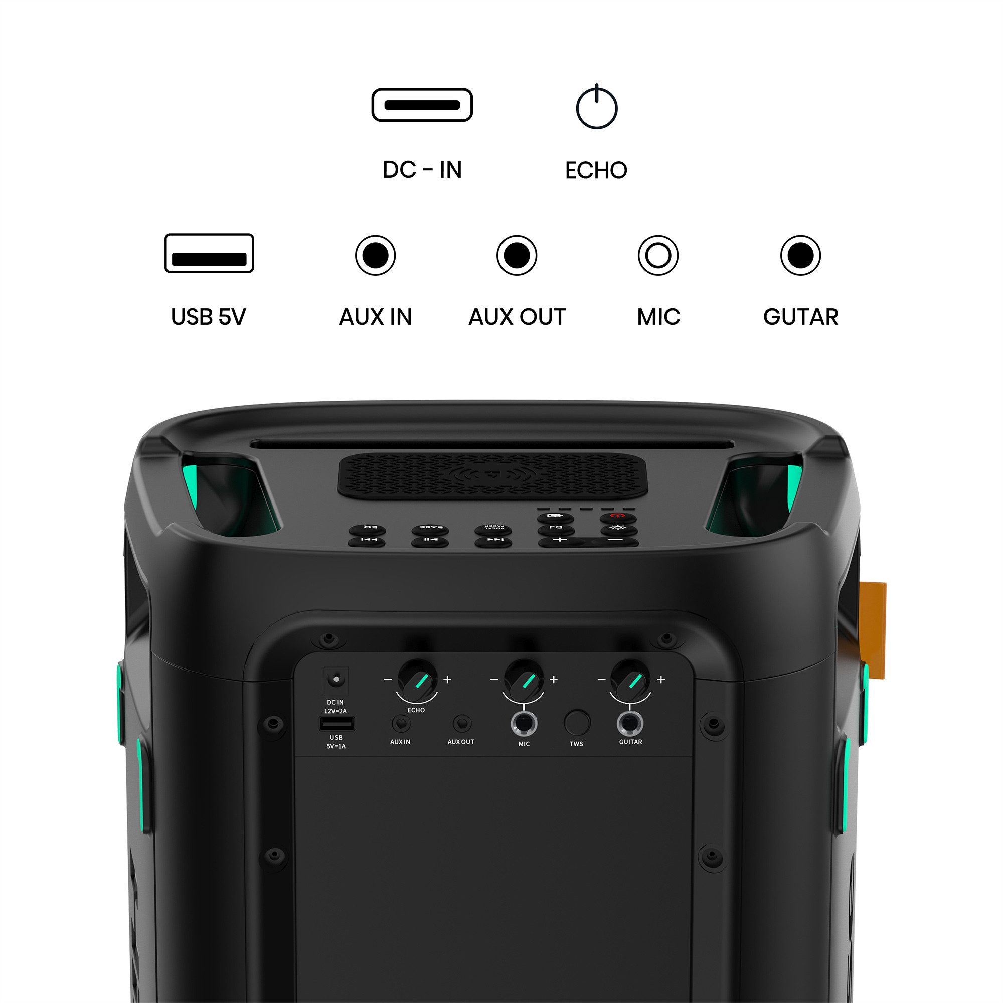 Hisense Party Storm 1 Bluetooth-Lautsprecher (Karaoke Modus inkl. 2 Mikrofone, 300W, 15 Stunden Akkulaufzeit)