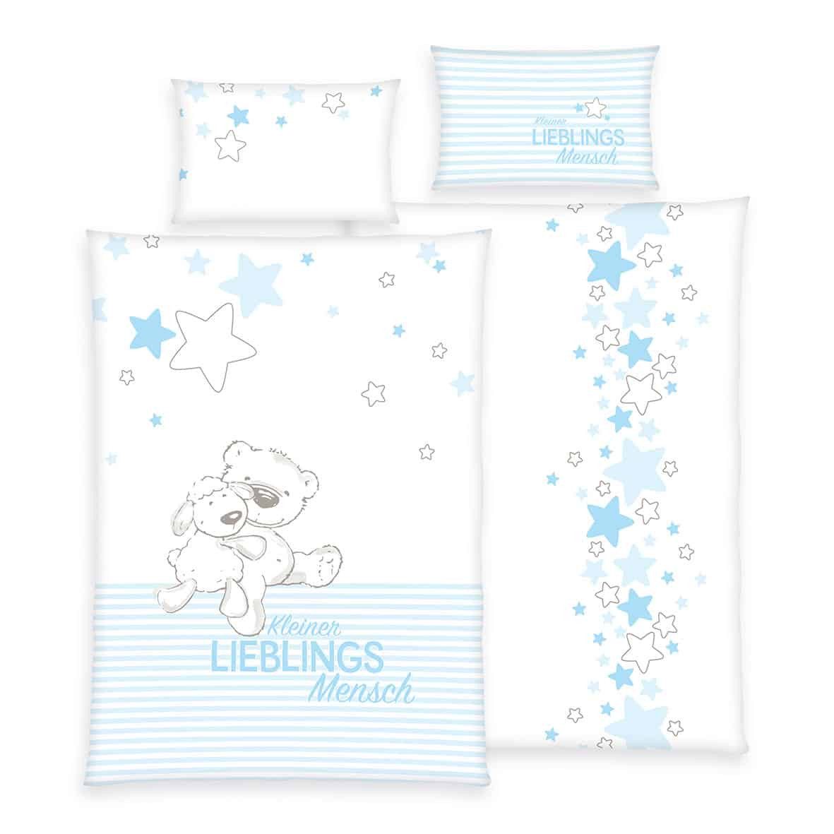 Baby Best Kinderbettwäsche - Kleiner Lieblingsmensch - 100x135cm + 40x60cm, 100% Baumwolle
