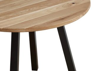 SAM® Essgruppe Widin, Esszimmertisch rund, Massivholz Wildeiche mit 3 Stühlen