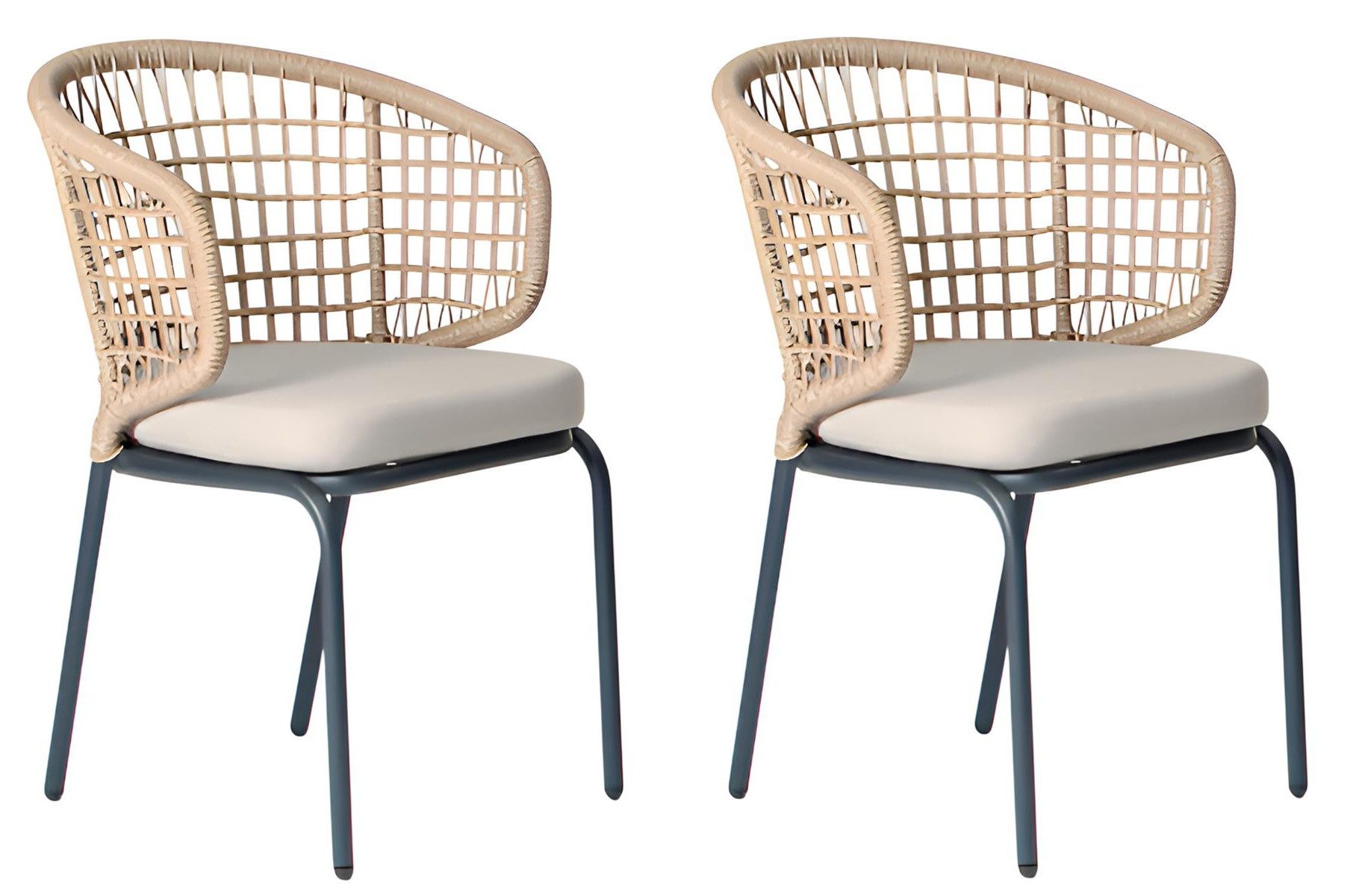Xlmoebel Gartenlounge-Set Beige Gartensessel im modernen Stil, 2er Set für Terrasse und, (Sessel set, 2-tlg., 2x Sessel), Made in Europa