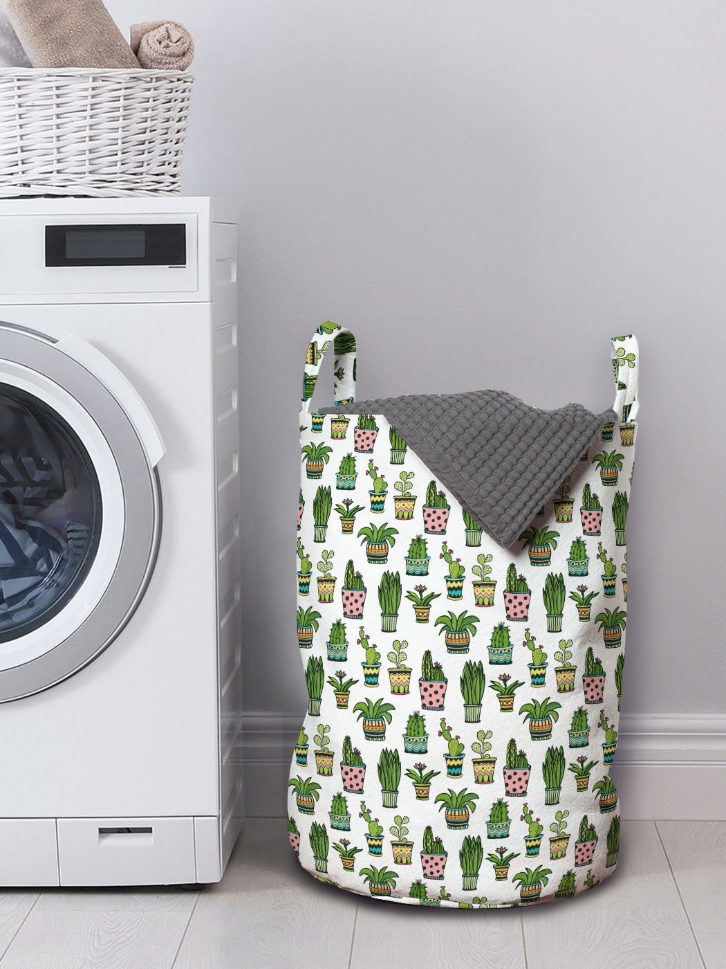 Saftige Kordelzugverschluss Wäschekorb Waschsalons, für Doodle Wäschesäckchen Töpfe Abakuhaus mit Griffen Kaktus