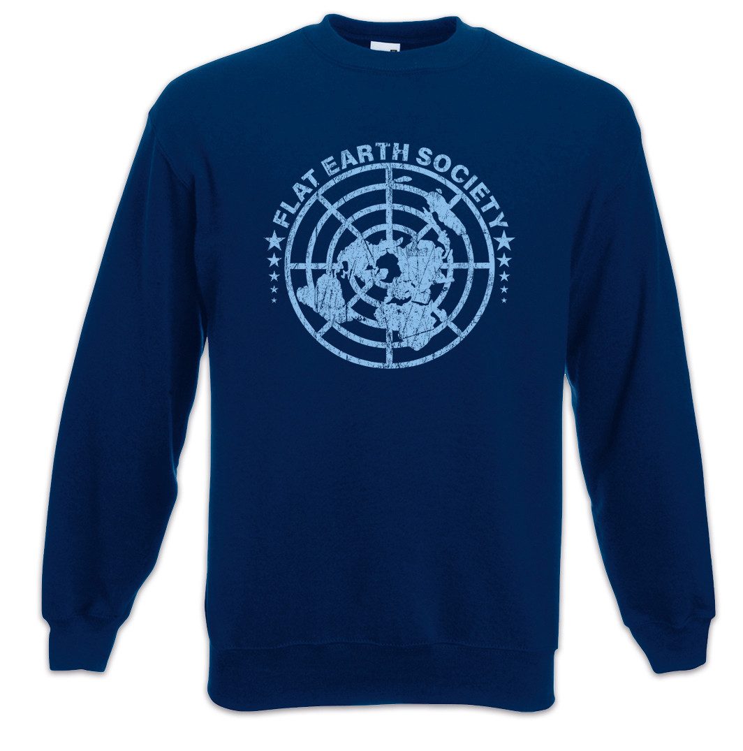 Urban Backwoods Sweatshirt Flat Earth Society Sweatshirt Symbol Sign Logo Flache Erde Scheibe (1-tlg) Schild Samuel Rowbotham Astronaut