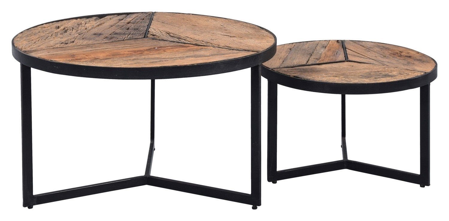 M2 Couchtisch 2-Satz-Tisch, OSTARA, Massivholz, Braun