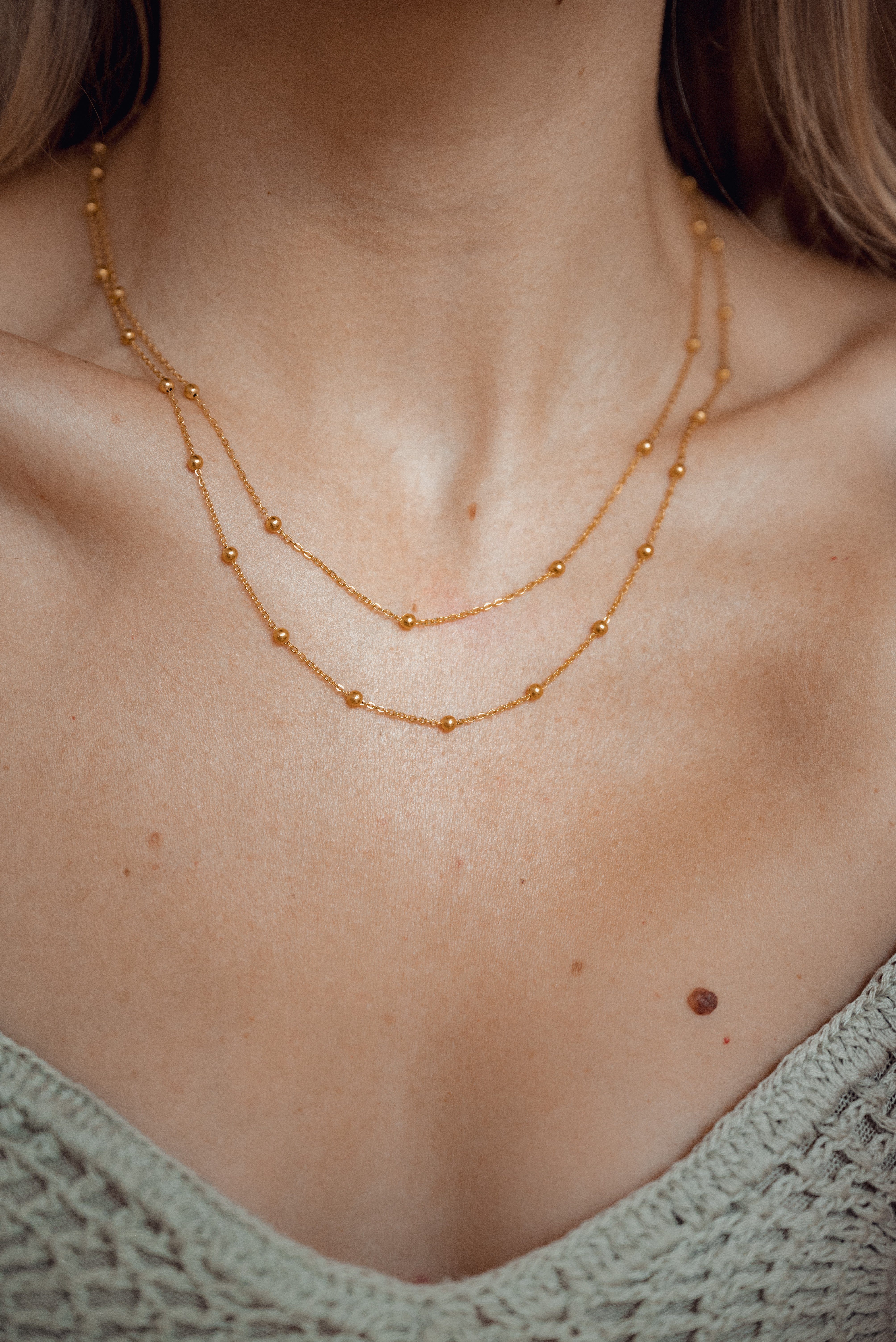 Hey Happiness Edelstahlkette Layer Kugeln, wasserfest, Mehrreihige Satellit günstig online kaufen