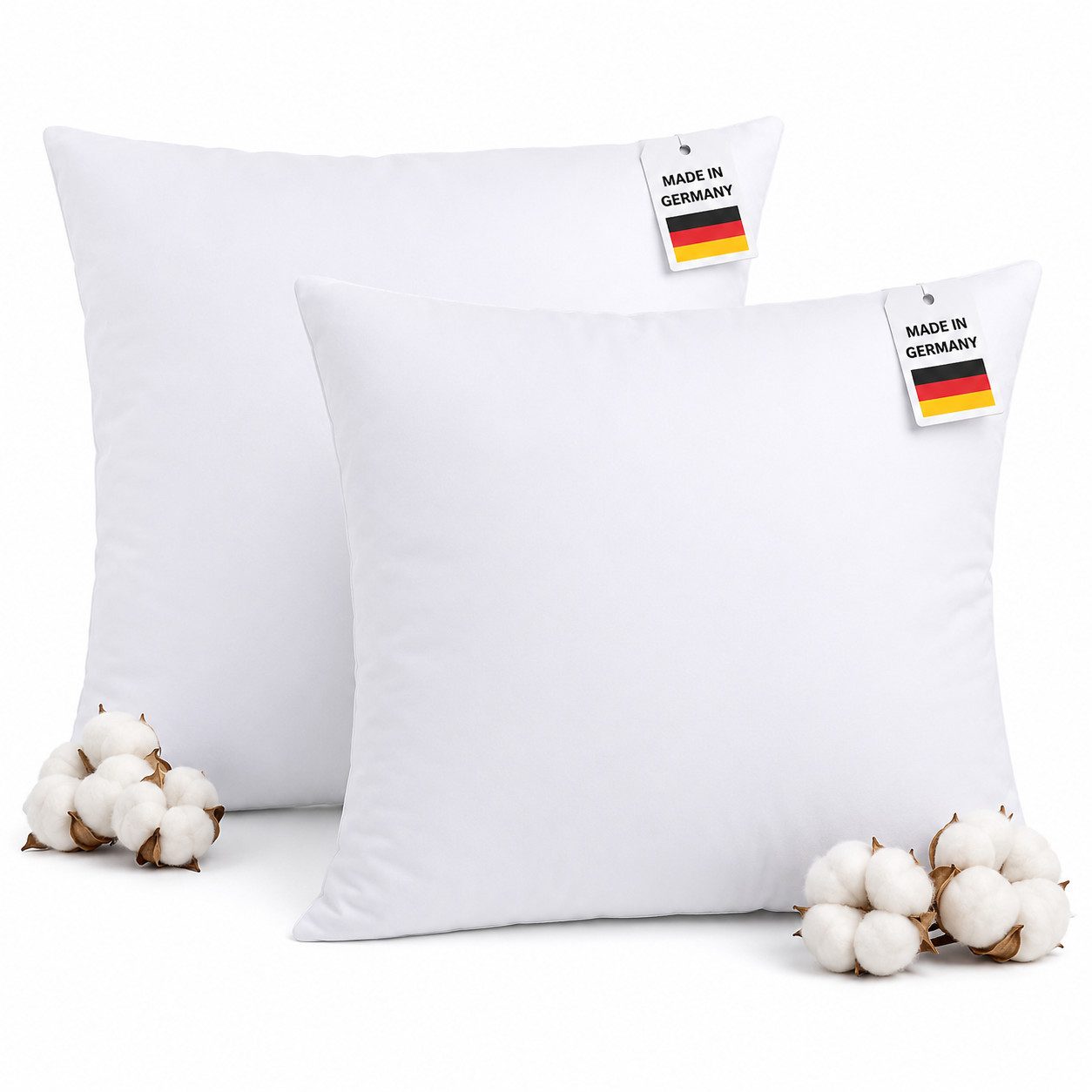 NEXGEN Luxus Baumwollkissen Kopfkissen Hotelkissen Schlafkissen Hotelqualität, Made in Germany, Füllung: Premium Füllwatte, Bezug: Baumwolle, Seitenschläfer, Bauchschläfer, Rückenschläfer, Spar-Set, Hergestellt in Deutschland, Deluxe Komfort