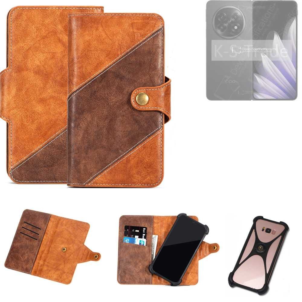 K-S-Trade Handyhülle für Oppo Find N5 CPH2671, Handyhülle Schutzhülle Bookstyle Case Wallet-Case Cover