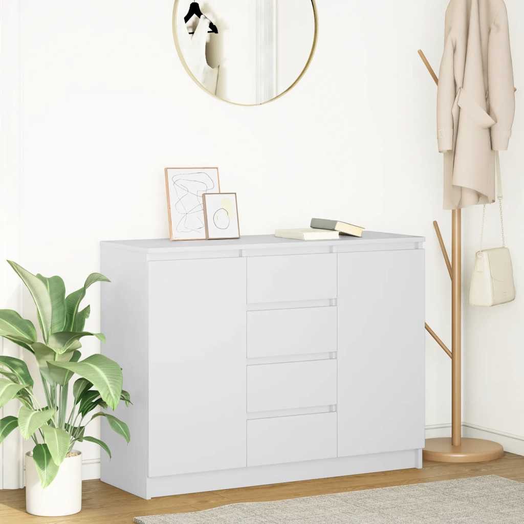 vidaXL Sideboard Sideboard mit Schubladen Weiß 100,5x35x76 cm Holzwerkstoff (1 St)