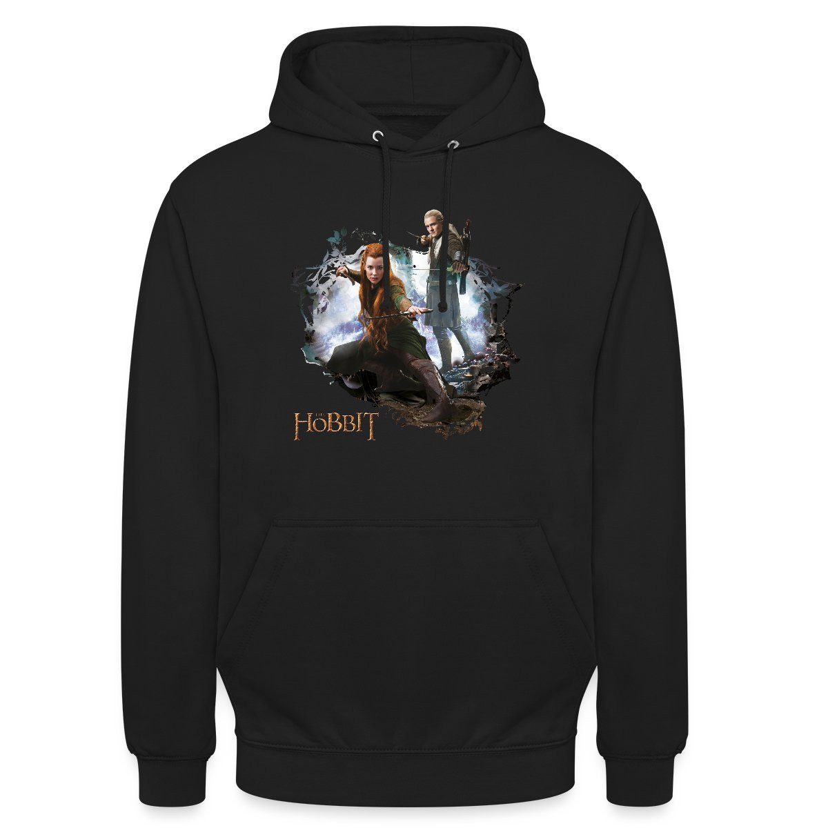 Hoodie Der Hobbit Logo Mit Elben Tauriel Und Legolas Unisex Hoodie