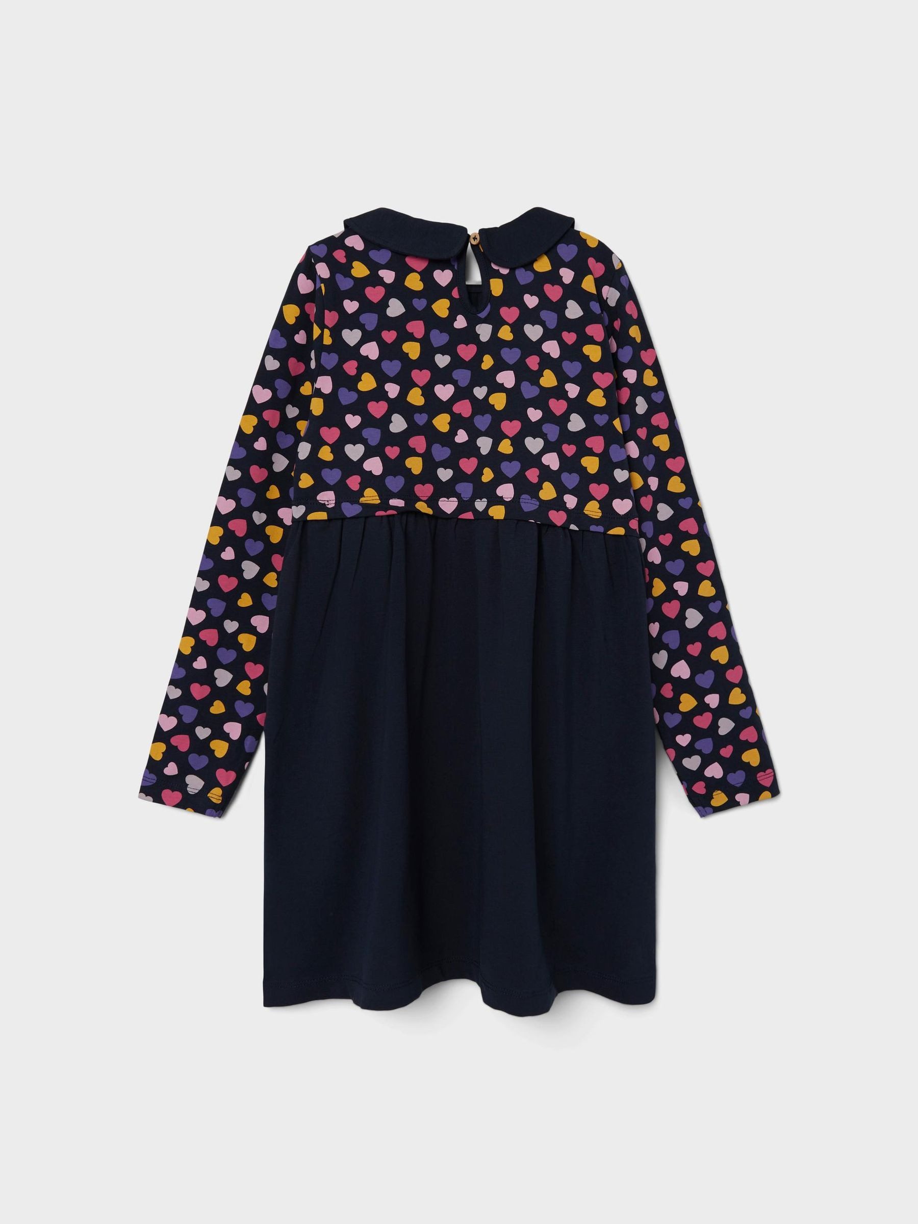 Name It Spitzenkleid Print für Freizeit Langarm Dress NKFODNIA für Mädchen (lang) Baumwolle Normal Fit Rundhals Langarm Gepunktet wärmend