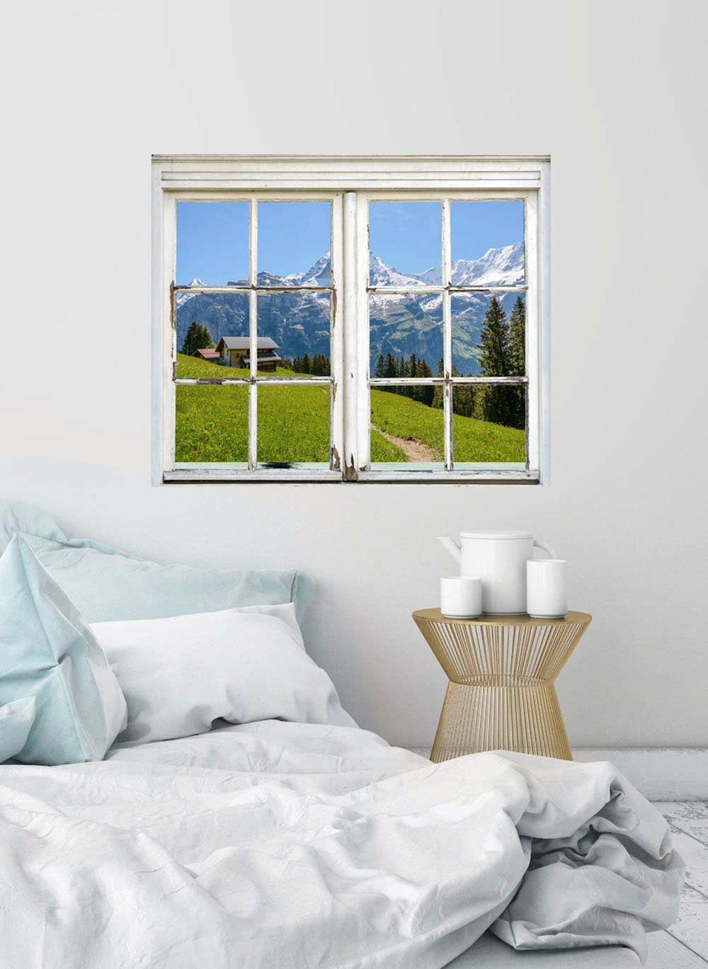 queence Wandsticker Hütte in den Bergen, günstig online kaufen