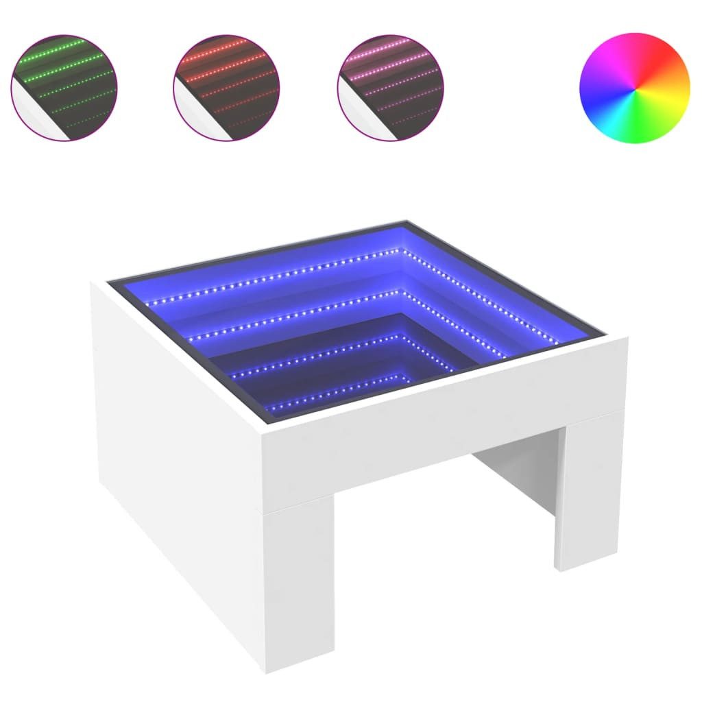 vidaXL Couchtisch Couchtisch mit Infinity-LED Weiß günstig online kaufen