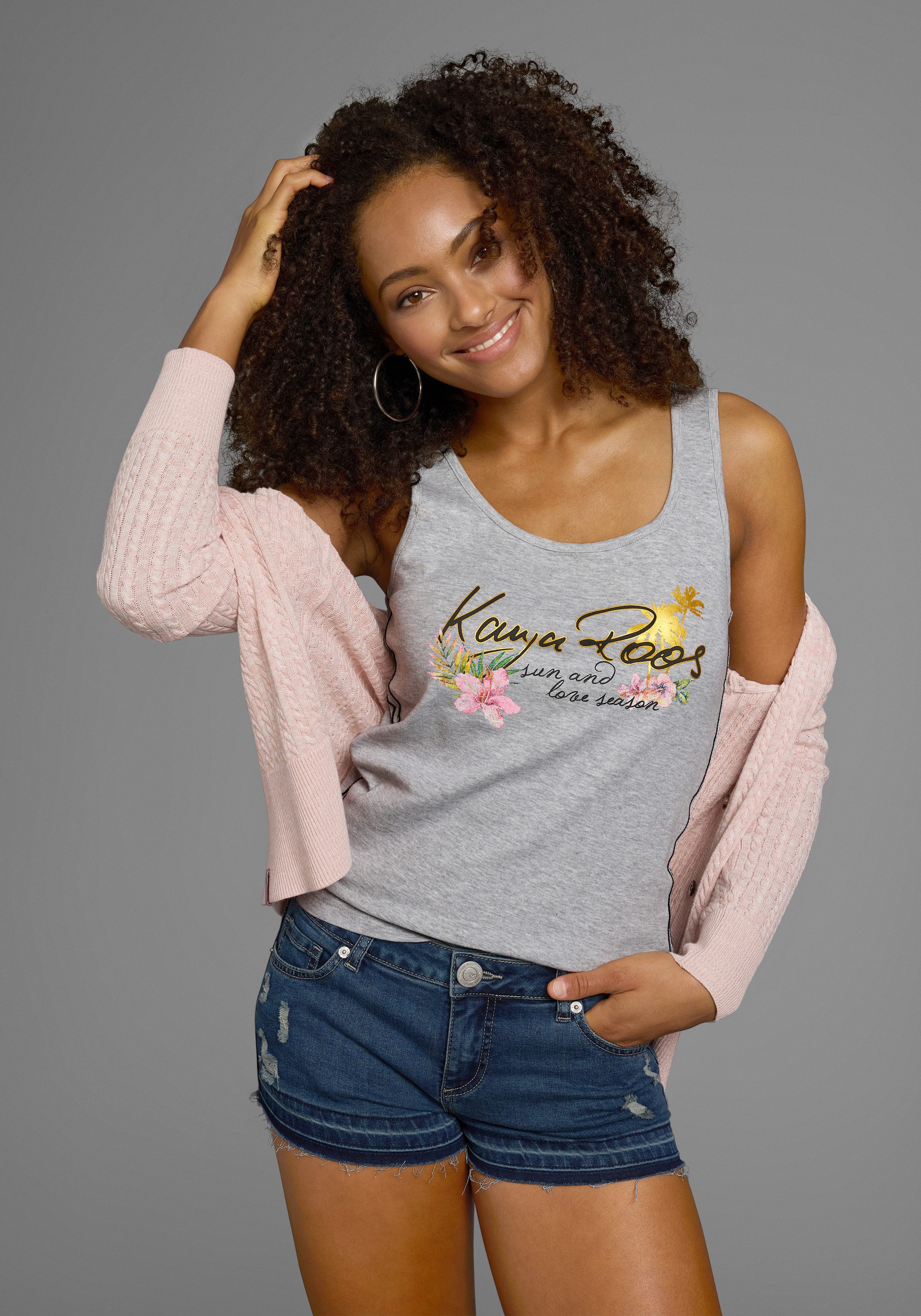 KangaROOS Tanktop mit femininem Frontdruck