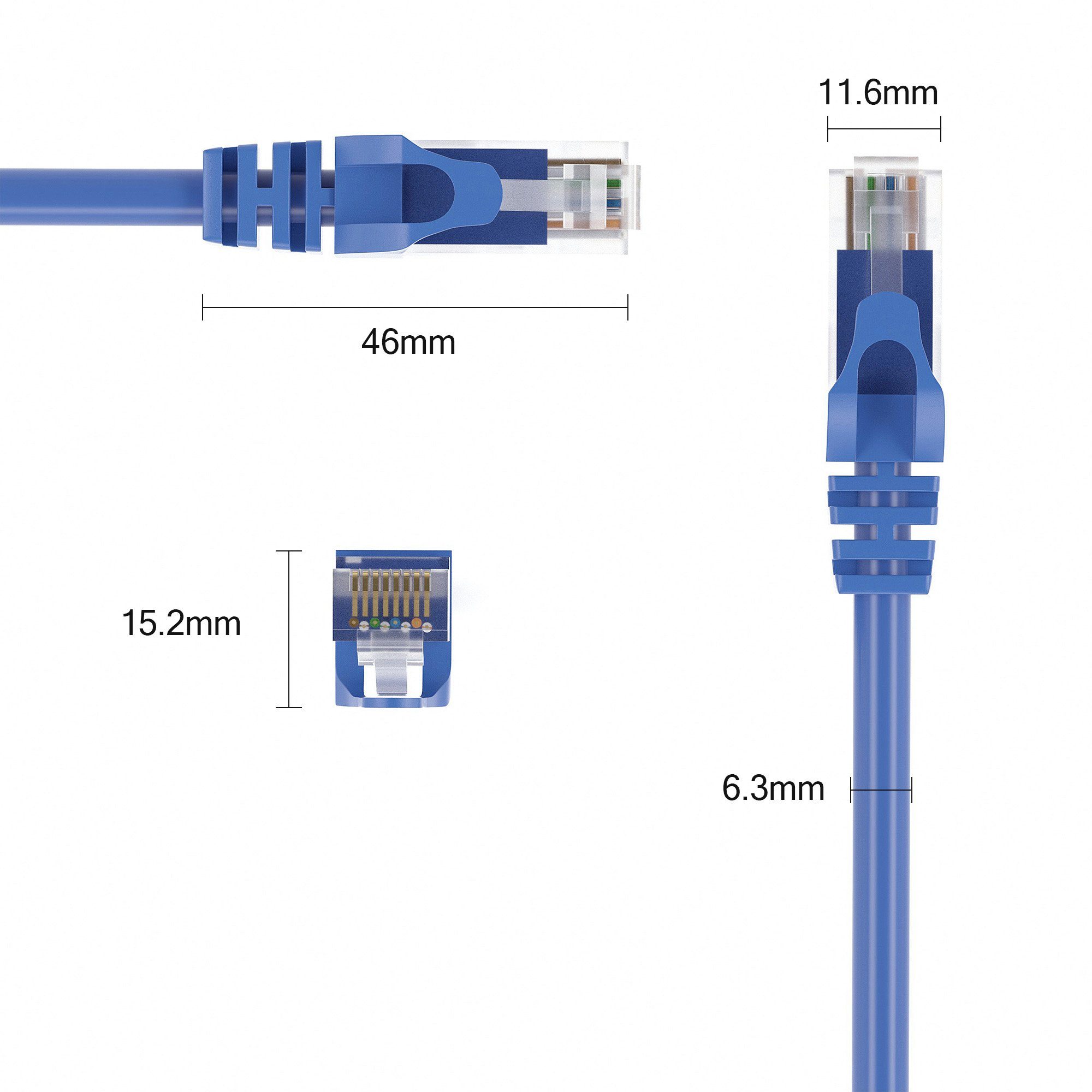 JAMEGA CAT 6 Patchkabel RJ45 Rohkabel LAN Kabel Ethernet Netzwerkkabel LAN-Kabel, CAT.6, RJ-45 Stecker (Ethernet) (100 cm) – Bild 3 von 5