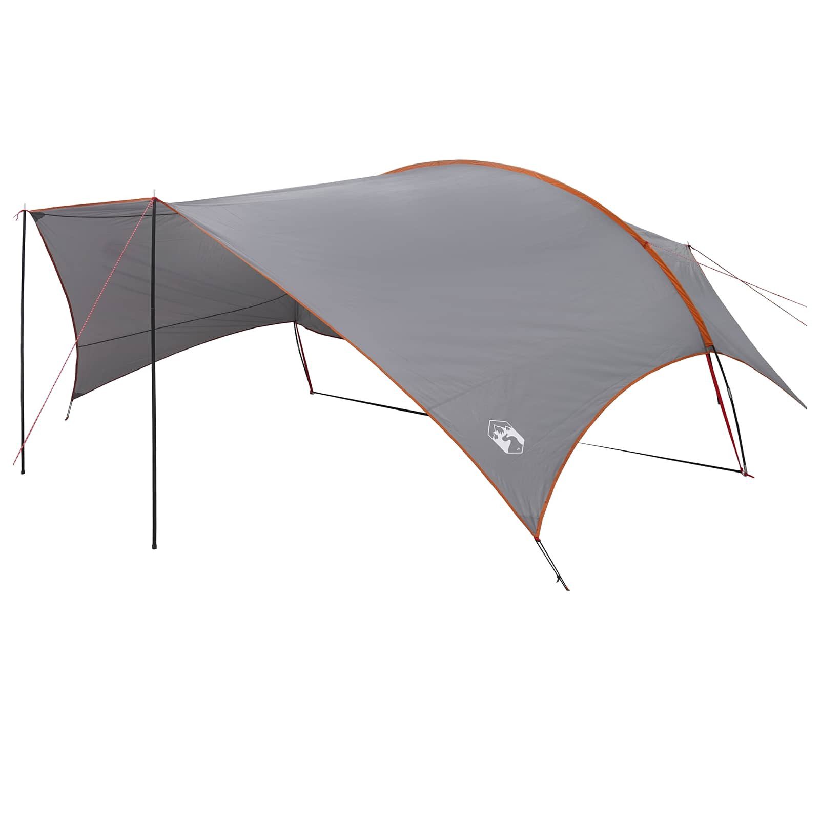 vidaXL Tarp-Zelt Camping Tarp Wasserfest Grau und Orange 695 x 580 x 200 cm, (1 tlg)