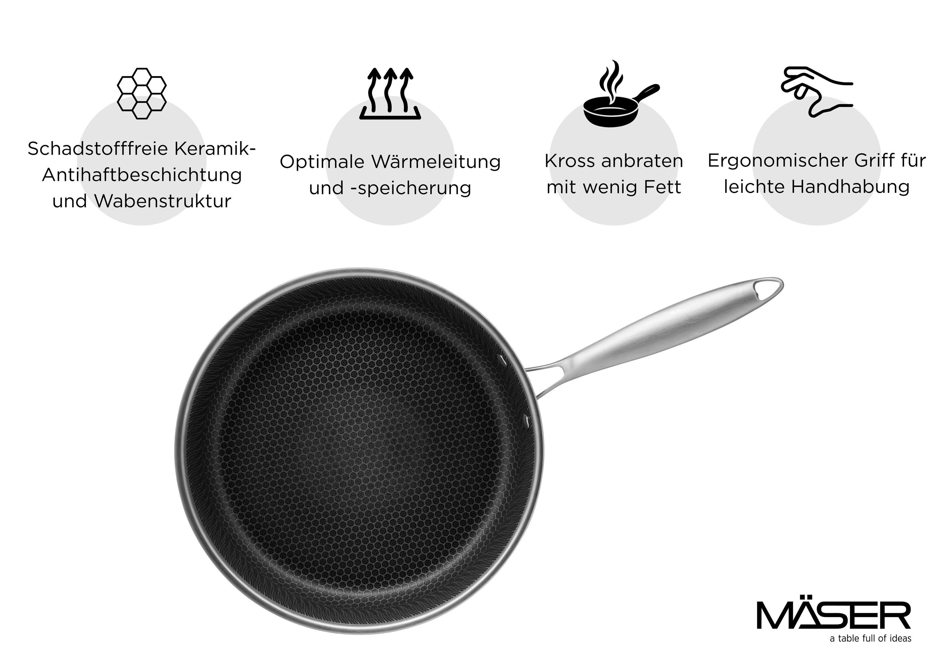 MÄSER Bratpfanne Hestia Keramik, Edelstahl 18/10