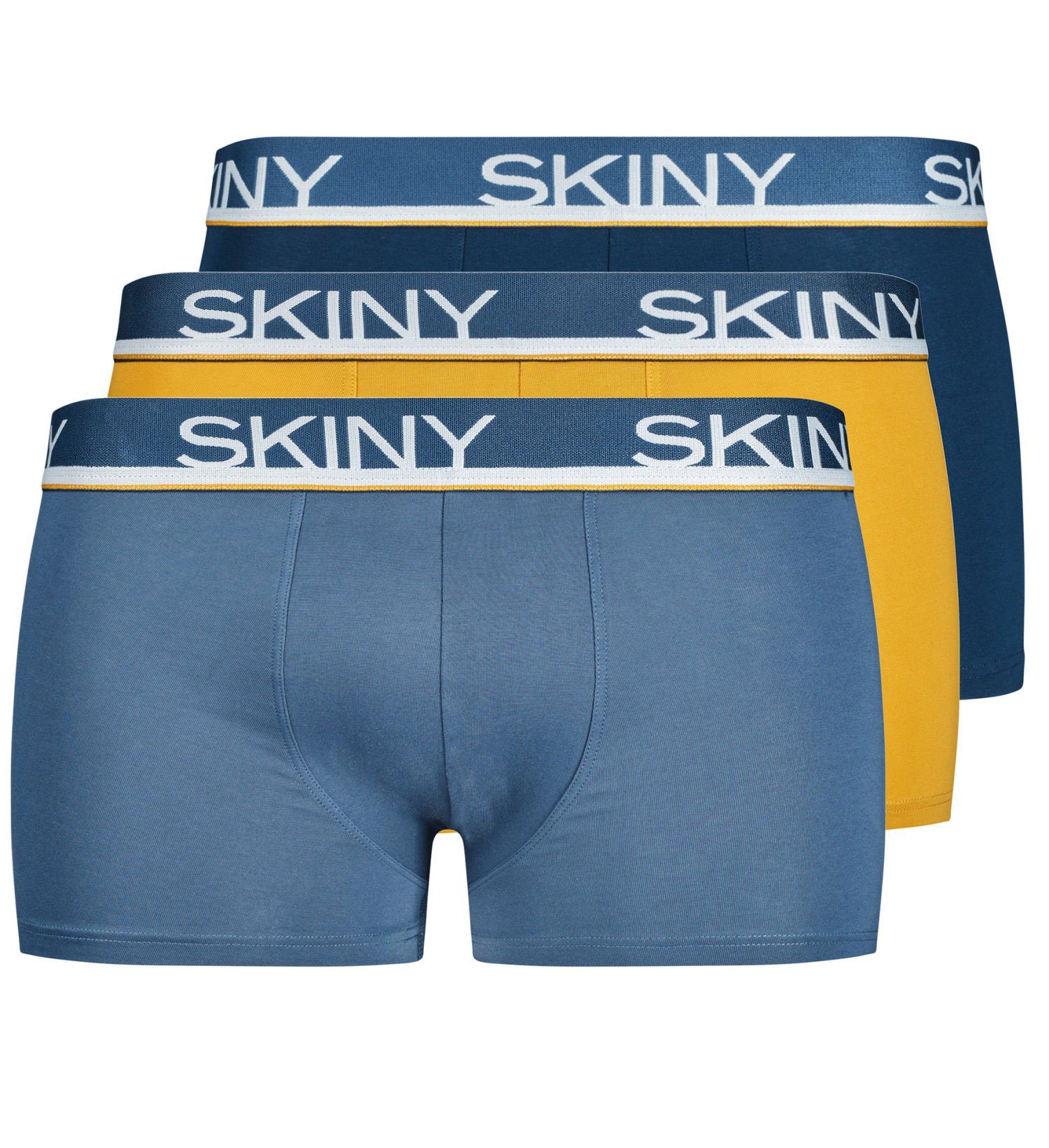 Skiny Boxershorts 3er Pack Skiny Herren Boxershorts (3-St) Modisches Design 3er Pack 084 denimblue selection