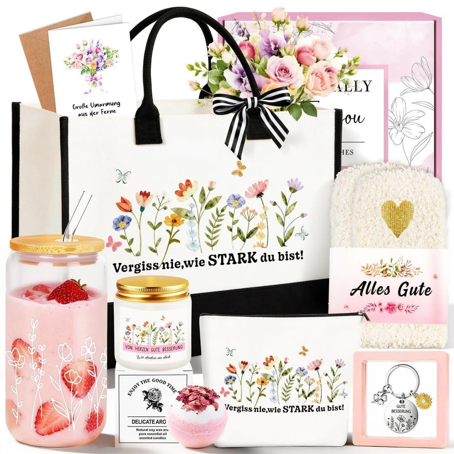 LuxusKollektion Geschenkbox Geschenkset Gute Besserung 8tlg. mit Tasche (1 St)