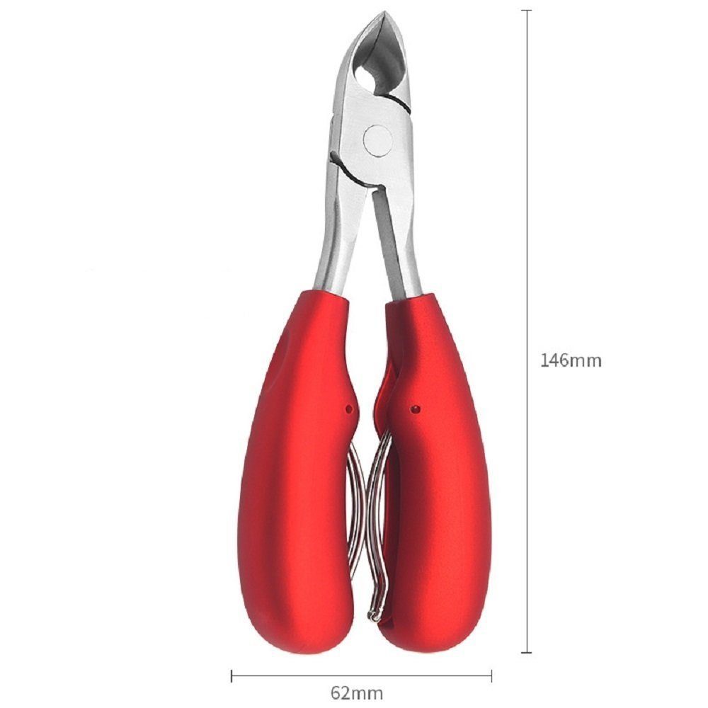 COOL-i ® Nagelknipser Nagelknipser für dicke & brüchige Zehennägel,ideal bei Problemnägeln, Präzisionszange mit gebogener Klinge & ergonomischem Griff