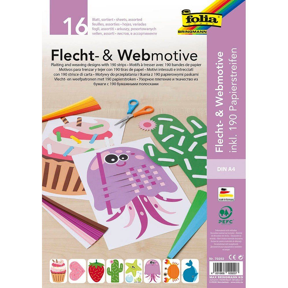 Folia Klebeband folia Flecht- Blatt Webmotive & 16 DIN A4, Set