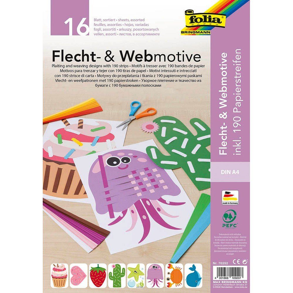 Folia Klebeband folia Flecht- & Webmotive Set, DIN A4, 16 Blatt