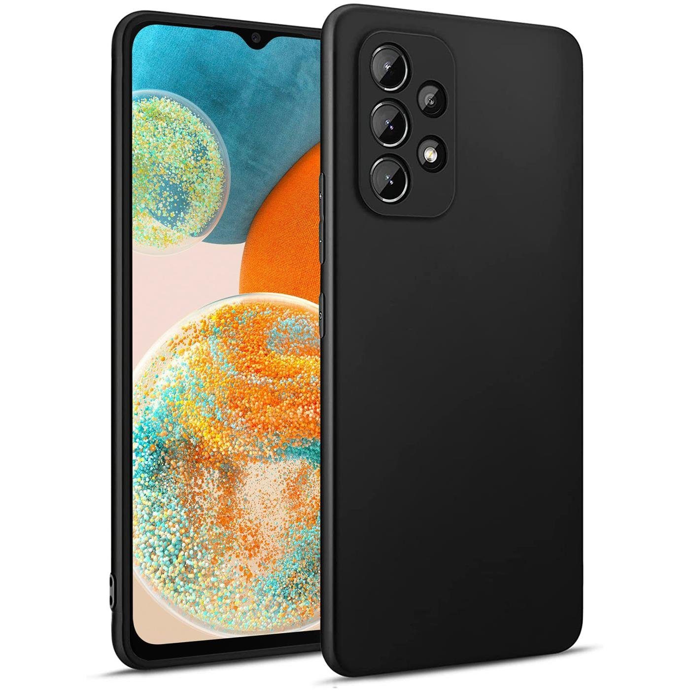 CoolGadget Handyhülle Handy Schutzhülle für Samsung Galaxy A23 5G matt schwarz 6,6 Zoll, Silikon TPU Hülle Schutz Tasche Cover schlicht Slim Case