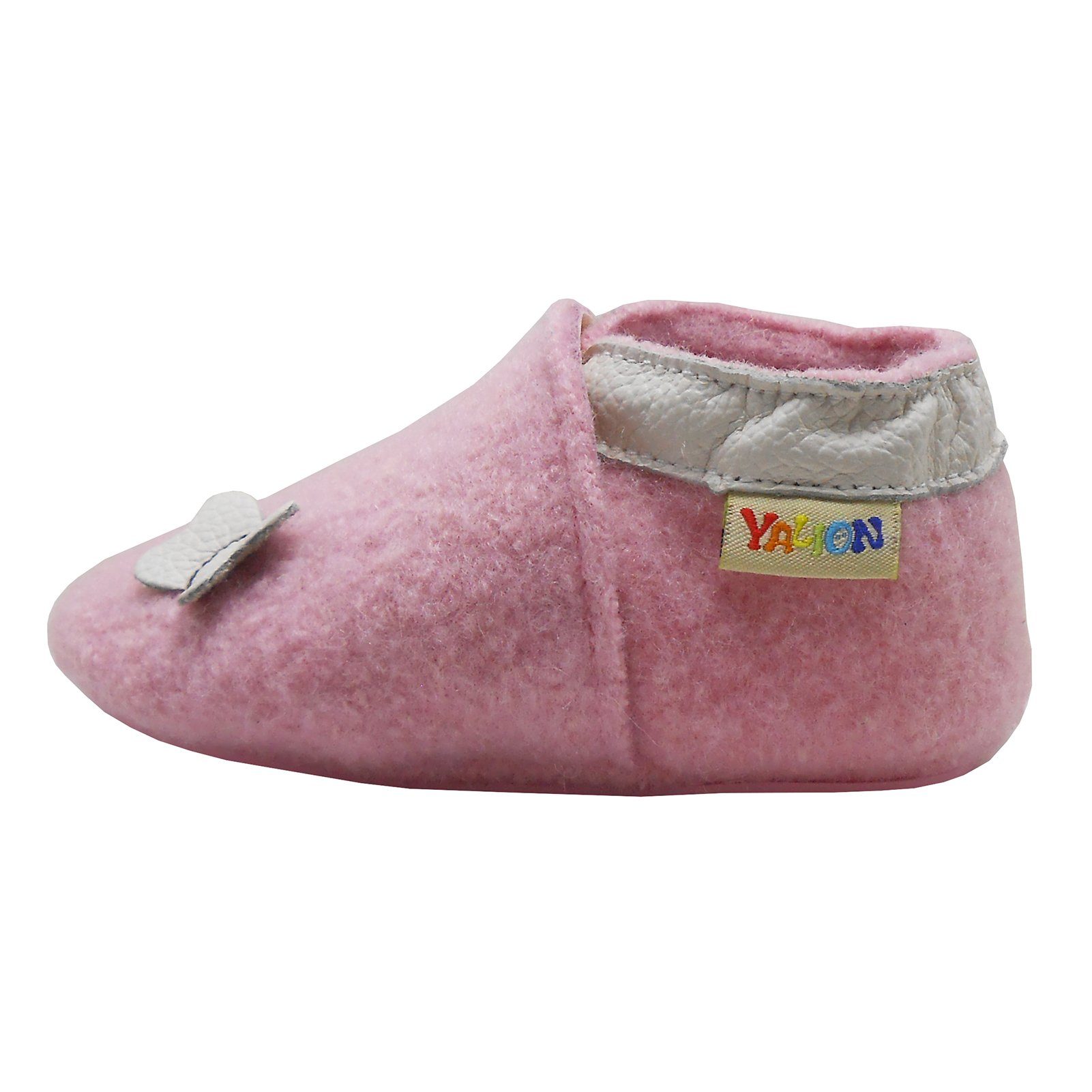 Yalion Krabbelschuh Hausschuhe aus Schafwolle, Hausschuh Rosa 100% Filz Schmetterlings