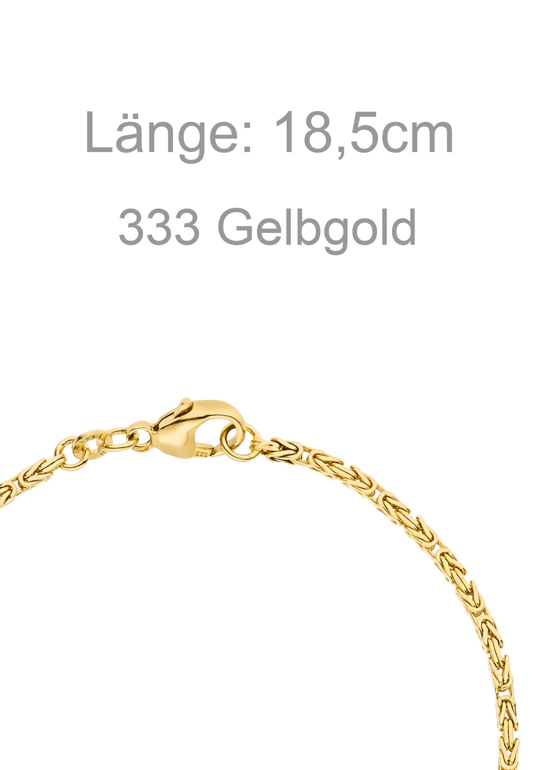 JOBO Goldarmband Armband Königsarmband 1,8 mm 18,5 cm, 333 Gold massiv