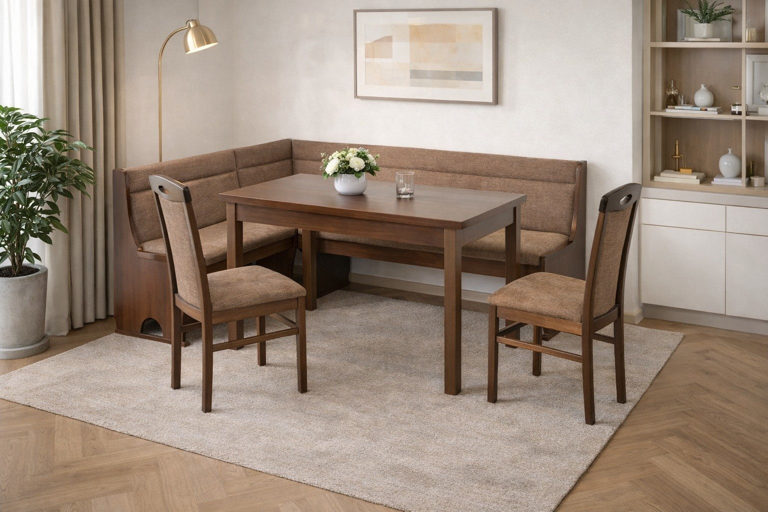moebel-direkt-online Eckbankgruppe 4teilige Eckbankgruppe, modern und stylisch, (Spar-Set, 4teiliges Set)