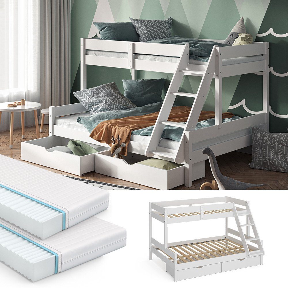 VitaliSpa® Etagenbett Everest, Weiß, 140x200 / günstig online kaufen